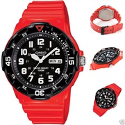 Casio Analog Quartz Deep Red Mens Watch