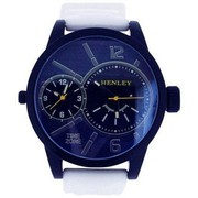 Buy Henley Dual Time Men's Quartz Watch White Silicone Strap