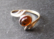 Solid Silver And Baltic Amber Ring at £25.00