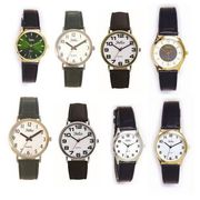 Reflex Men's White Dial Gold/Silver Case Leather Strap Watch