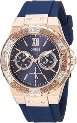 GUESS Women's Stainless Steel + Stain Resistant Silicone Watch