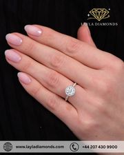 Round Cut Engagement Rings with Elegant 2D Halo Design