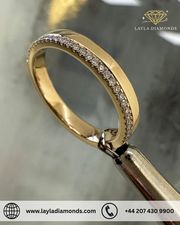 Men’s Diamond Wedding Bands – 3mm Flat Court Style