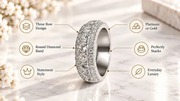 Elegant Diamond Wedding Bands: Timeless Three-Row Styles